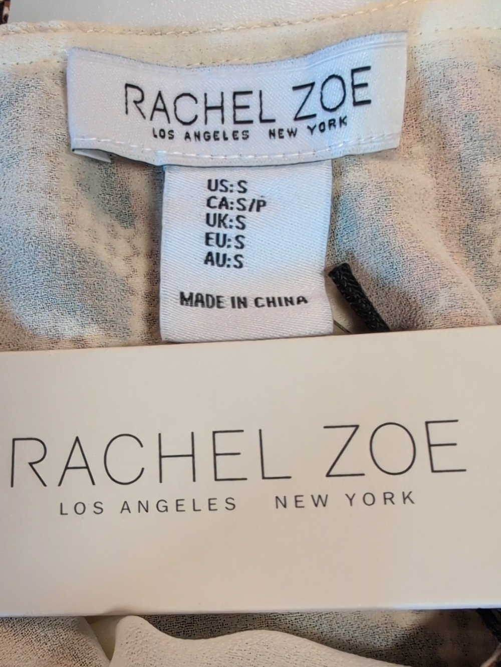 Rachel Zoe Brown and Cream Satin Print Twist Keyhole Neck Tank Top Small NWT! - Picture 7 of 9